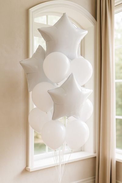 Фольгированный шарик Звезда 19" Белая (Арт-Шоу) AS-101w фото
