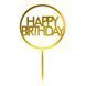Gold Happy Birthday cake topper (1pc) 16 cm