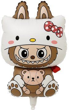 Labubu Kitty foil ball 39 cm x 67 cm., 1 шт., Helium or air, Лабубу