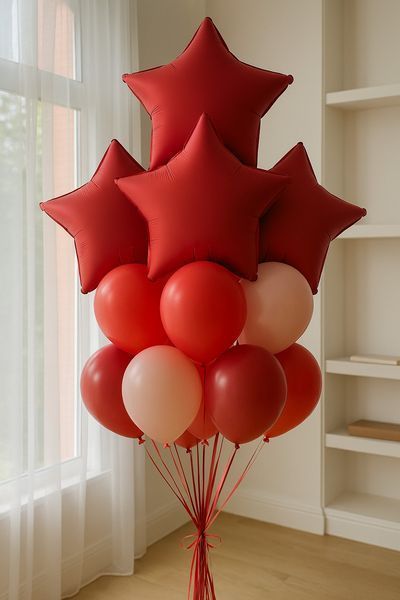 Фольгированный шарик Звезда 18" Красная пастельная (Китай) 182706 фото