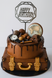 Happy Birthday cake topper silver (1pc) 16 cm
