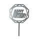 Happy Birthday cake topper silver (1pc) 16 cm