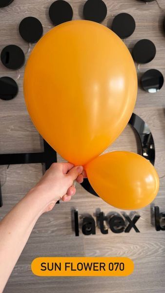 Balloon 12" Sunflower 070 (30 cm) 50 pcs, 100 шт., 12"/30см., Sunflower, Круглий, Helium or air