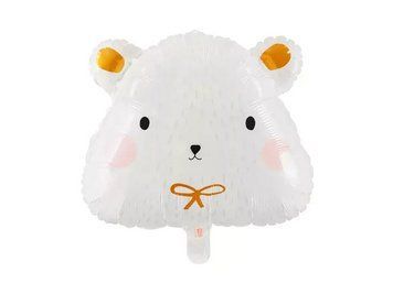 Foil ball White bear head (51*45) PC (Party Deco), 1 шт., Helium or air, Дикі тварини