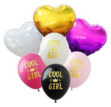 Cool Girl Balloon Set, 7 шт., 12"/30см., Mix (3 colors), Для девочек