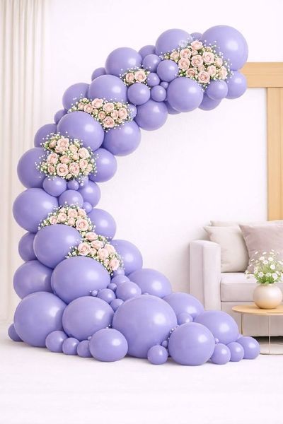 Balloon 12" Iris 044 (30 cm) 50 pcs, 100 шт., 12"/30см., Сиреневый, Круглий, Helium or air