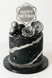 Happy Birthday cake topper silver (1pc) 16 cm