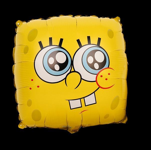 Foil Ball Square 18" SpongeBob 2 (China), 1 шт., 18"/45см., Helium or air