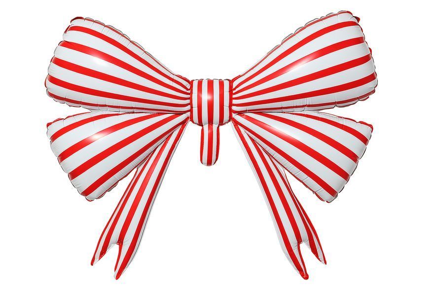 Foil balloon Red and white striped bow 77*63 cm (China), 1 шт., Helium or air, Події