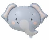Foil ball Elephant head (55"50 cm) (China), 1 шт., Helium or air, Дикі тварини