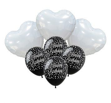 Set of balloons "Happy Birthday Polka Dots", 7 шт., 12"/30см., Mix (2 colors), Polka dots