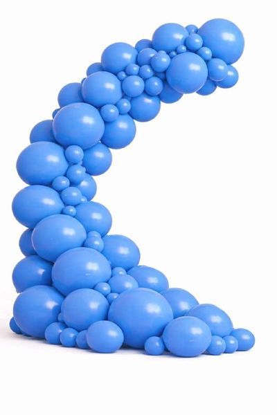 Balloon 12" Dnipro River 054 (30 cm) 50 pcs, 100 шт., 12"/30см., Синій, Круглий, Helium or air