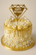 Happy Birthday cake topper gold diamond (1pc) 16 cm