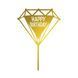 Happy Birthday cake topper gold diamond (1pc) 16 cm