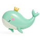 Foil ball Whale with a golden crown (71*93) (China), 1 шт., Helium or air, Дикі тварини