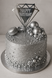 Happy Birthday cake topper diamond silver (1pc) 16 cm
