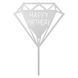 Happy Birthday cake topper diamond silver (1pc) 16 cm