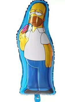 Foil ball Homer Simpson "The Simpsons" (80*36) (China), 1 шт., Helium or air, The Sipmpons