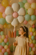 Foil ball chamomile matte cream 71x71 cm, 1 шт., Helium or air, Рослини