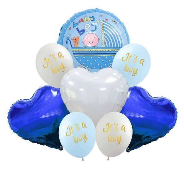 "It`s a Boy" Balloon Set, 8 шт., 12"/30см., Mix (2 colors), Новорожденные